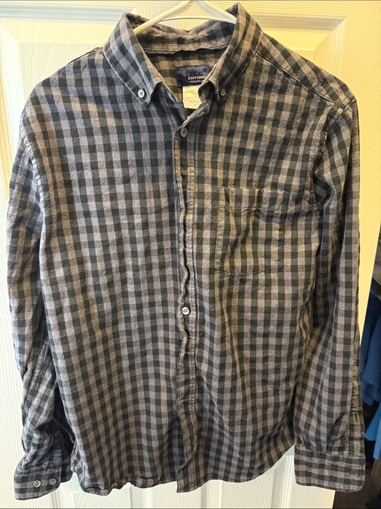 Basic Editions Other - Basic Editions Gray and Black Check Button-Down Shirt